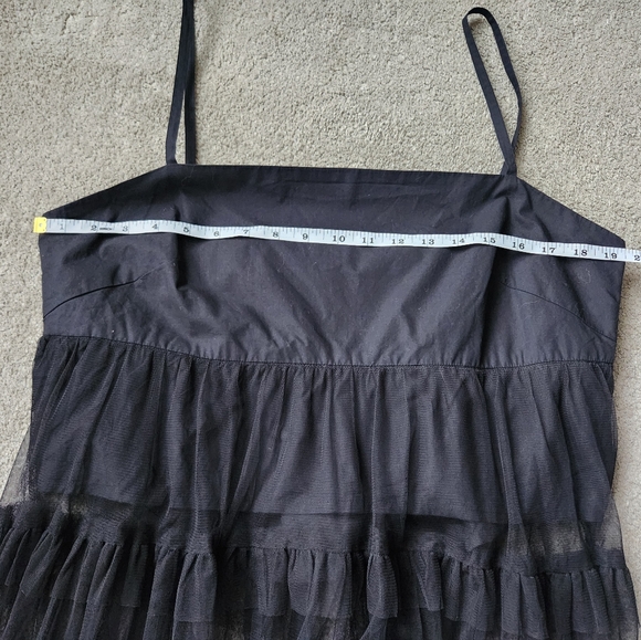 Anthropologie Maeve Tiered Tulle Tunic Dress Whimsigoth Witchy Dark Fairy Size L - Picture 6 of 11